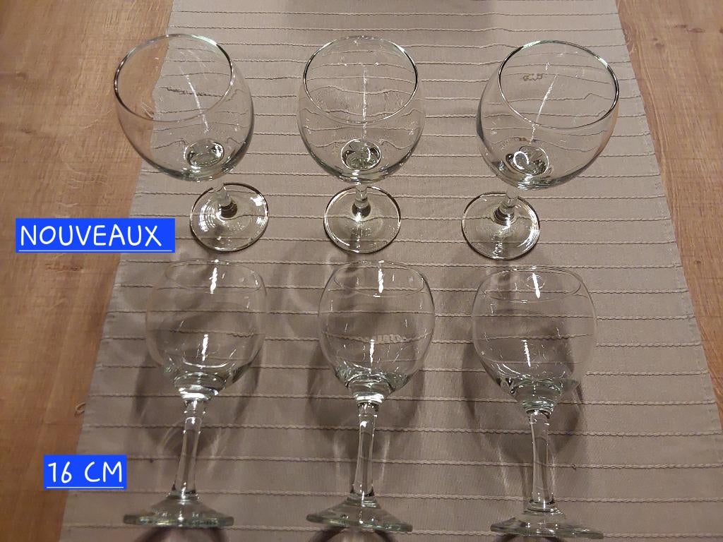 VERRES A VIN 16CM ET 24CM NOUVEAUX, Enlèvement, Neuf, Verre ou Verres