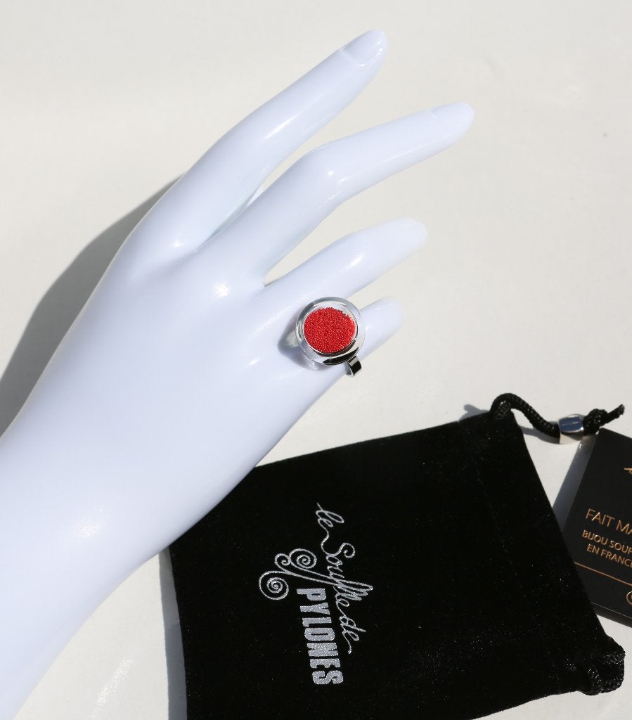 Jolie bague neuve Pylones, Enlèvement ou Envoi, Neuf, Rouge