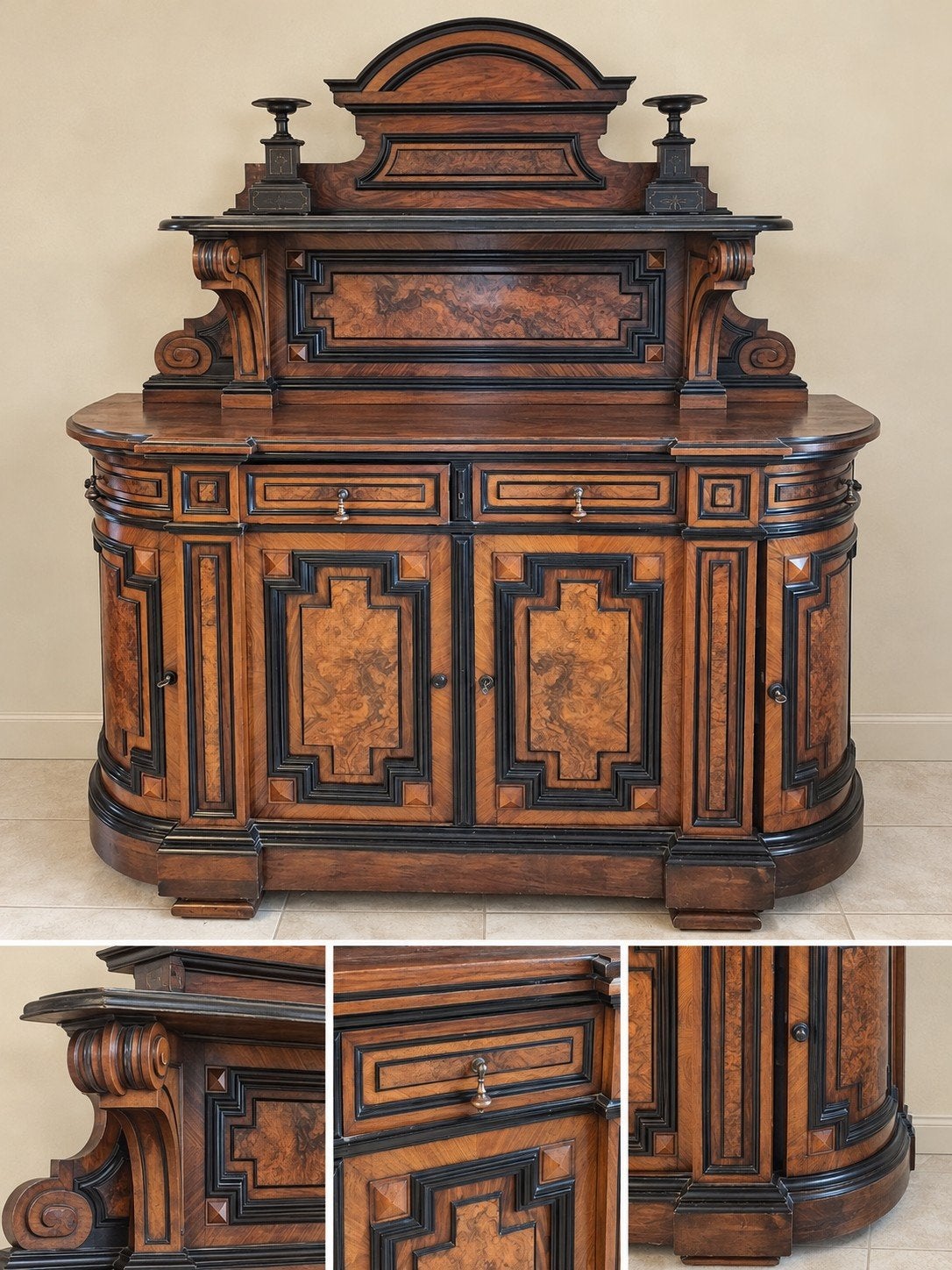 buffet en noyer style Napoléon III, Enlèvement