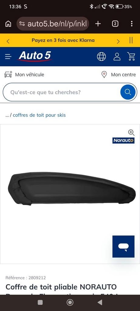 Coffre de toit pliable Norauto noir, Enlèvement, Utilisé