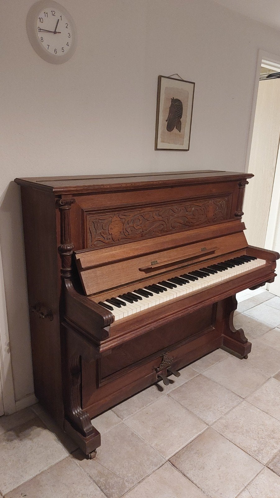 Oude piano (gratis), Muziek en Instrumenten, Piano's, Gebruikt, Piano, Bruin, Ophalen