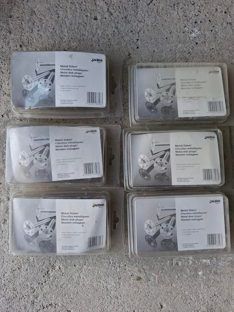 200 chevilles métalliques pour isolant. 80 mm Jackon, Enlèvement ou Envoi
