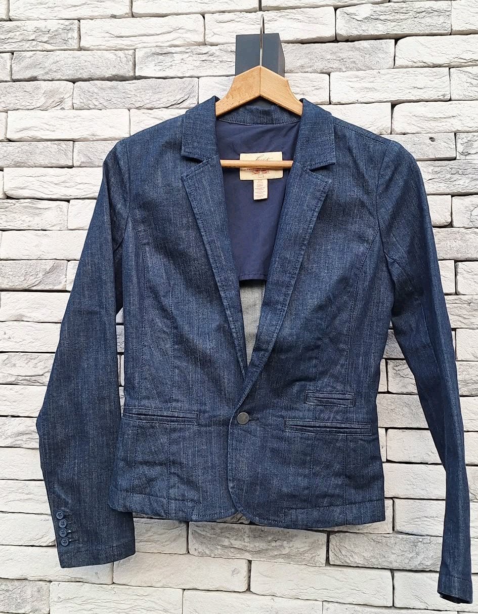 Blazer en jean à coupe ajustée bleu foncé Levi's Vintage Ori, Enlèvement ou Envoi, Taille 36 (S)