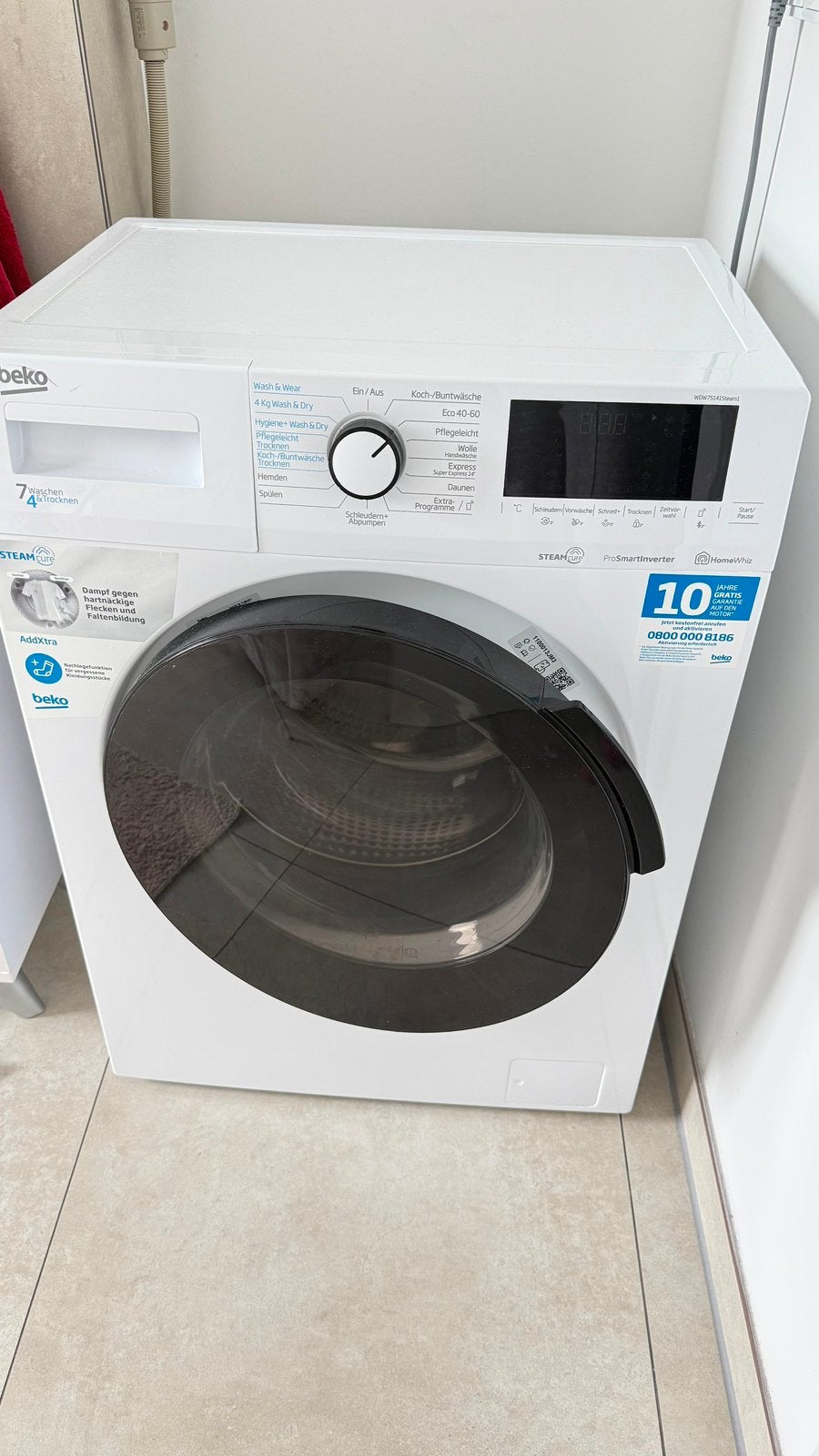 Laveuse-sécheuse Beko WDW75141 Steam1 — Excellent état, Enlèvement, Comme neuf