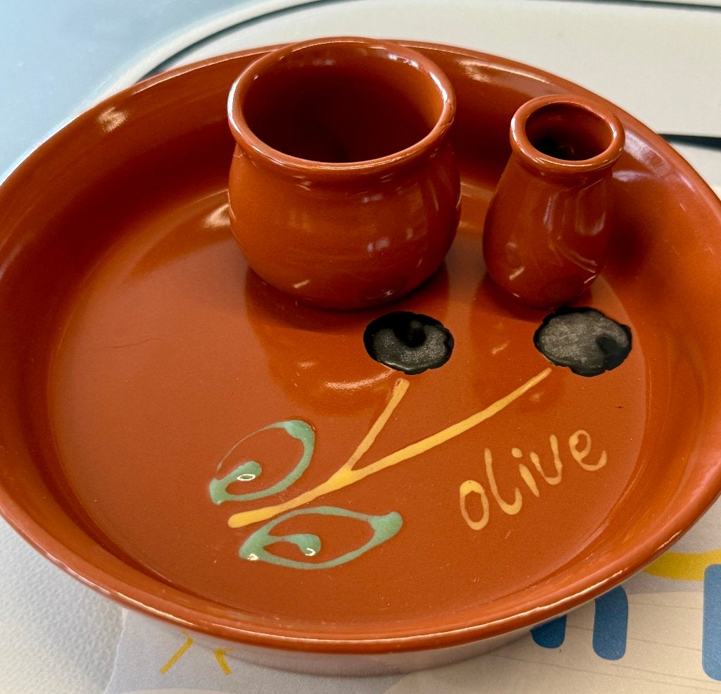 Terracotta olijfschaaltje, Ophalen