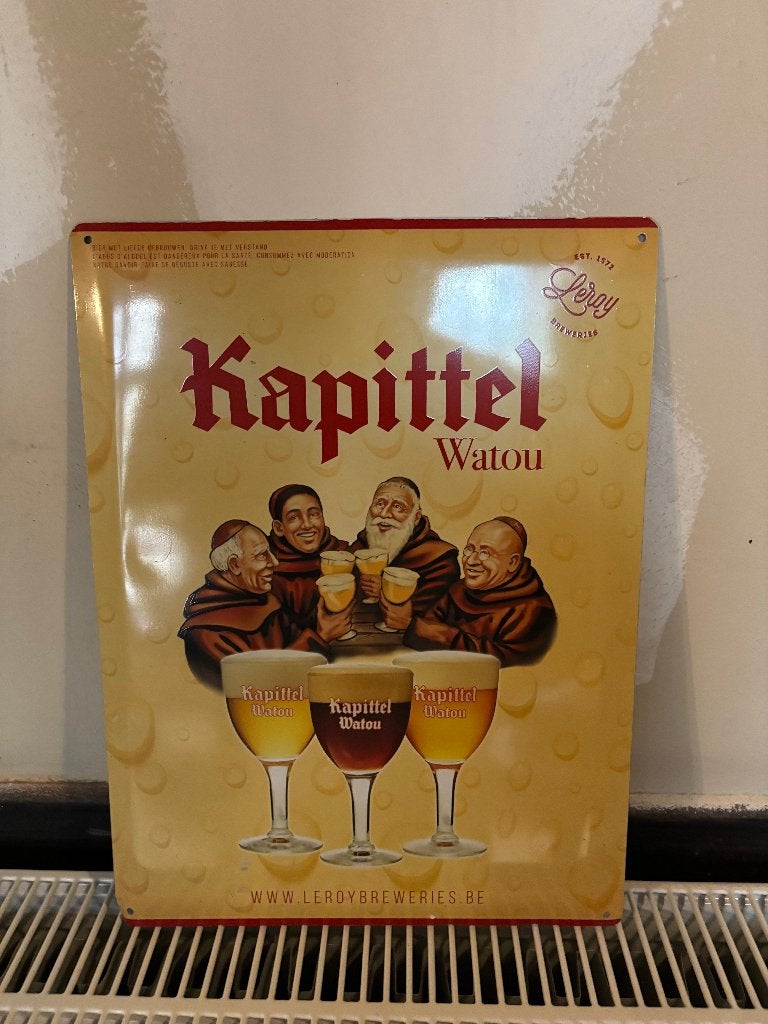 Kapittel Watou-plaquette — Belgische bierreclame, Ophalen, Reclamebord, N/a, N/a
