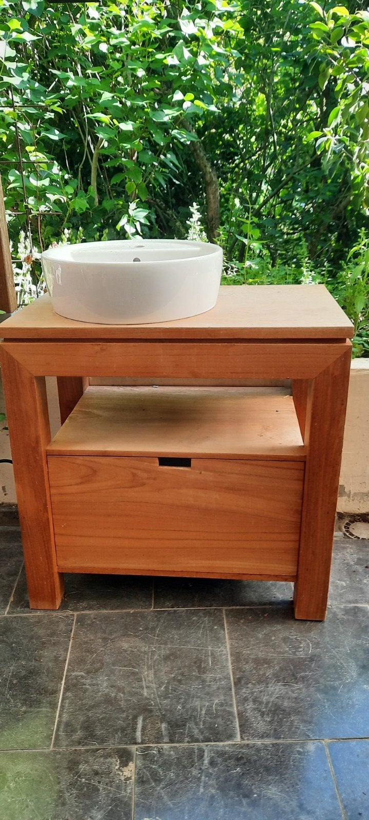 Meuble en bois exotique, Gebruikt, Minder dan 100 cm, Wastafelkast, 50 tot 75 cm