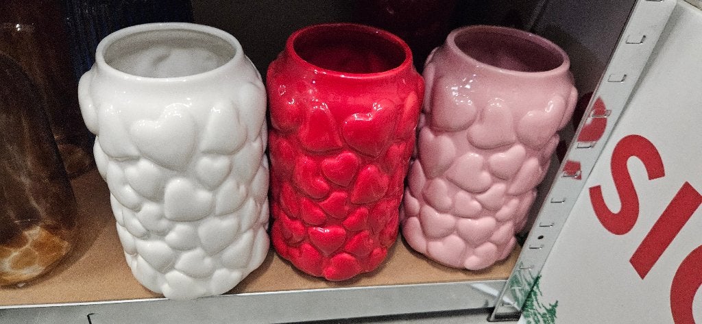 Partij 20 nieuwe keramische bloemvazen met hartjes, Maison & Meubles, Accessoires pour la Maison | Vases, Neuf, 30 cm, Enlèvement