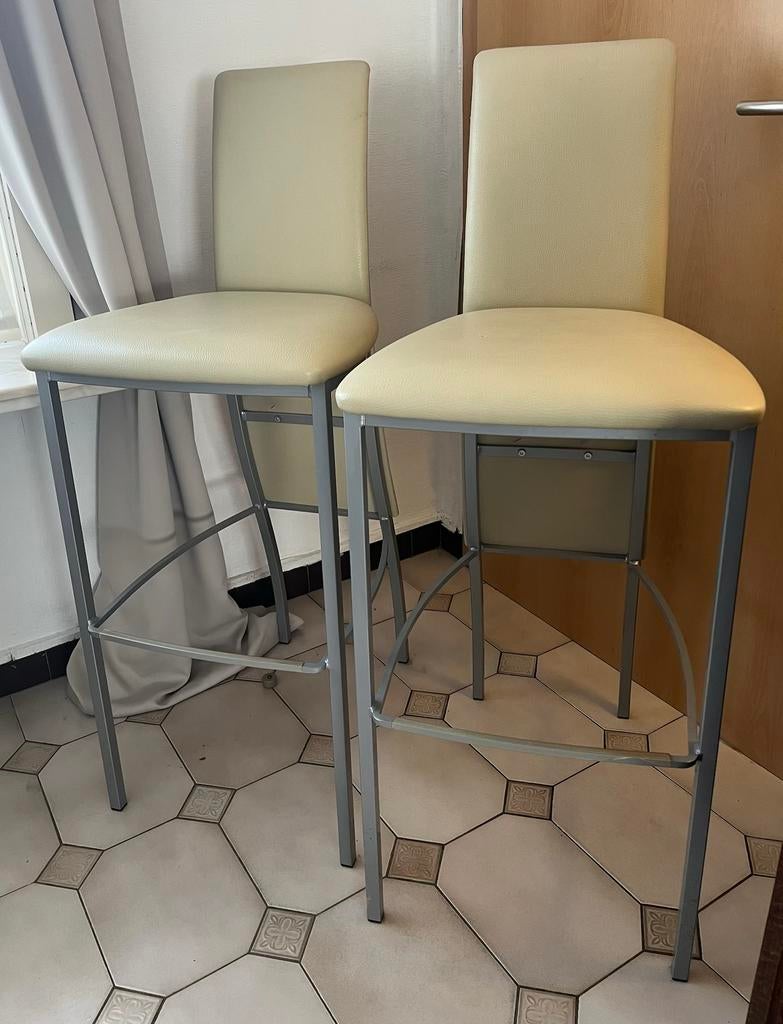 Chaises de cuisine et chaises de bar, Maison & Meubles, Cuir, Enlèvement, Blanc, Modern