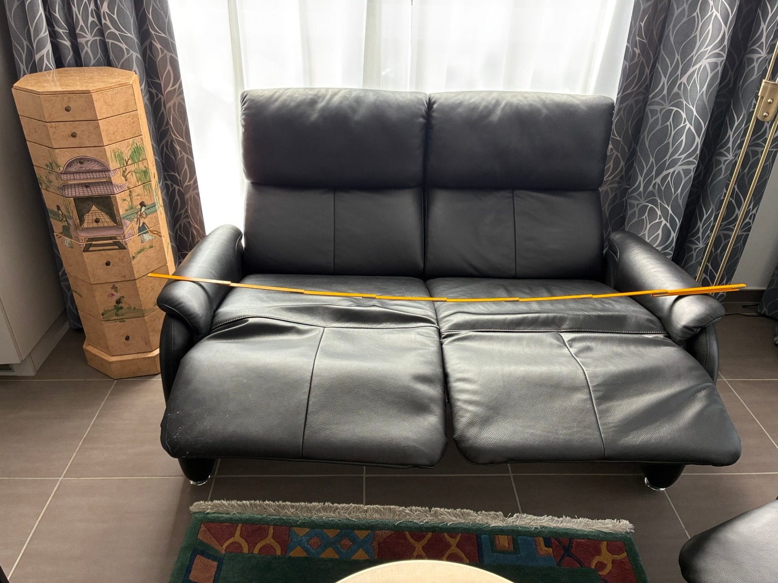 Relaxzetels in zwart leder, Enlèvement, Comme neuf