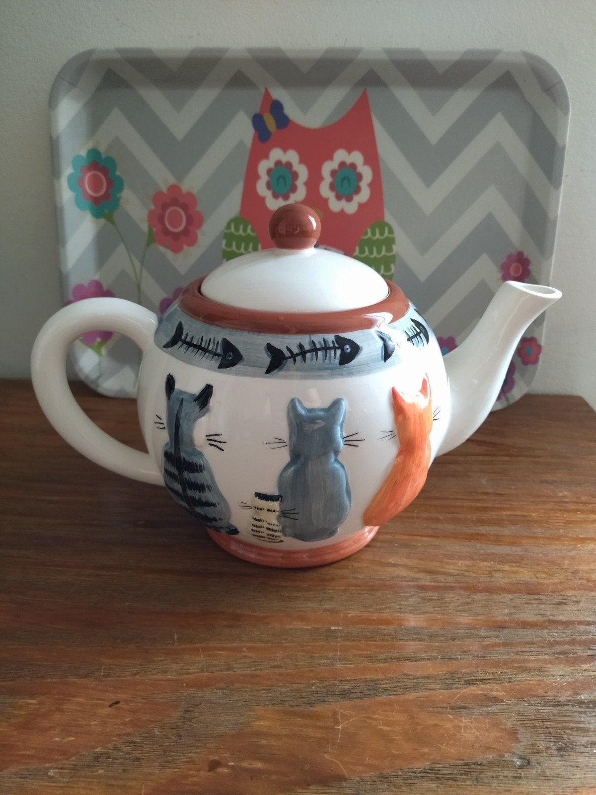 Théière Vintage Chats en Relief - NEUVE, Enlèvement ou Envoi