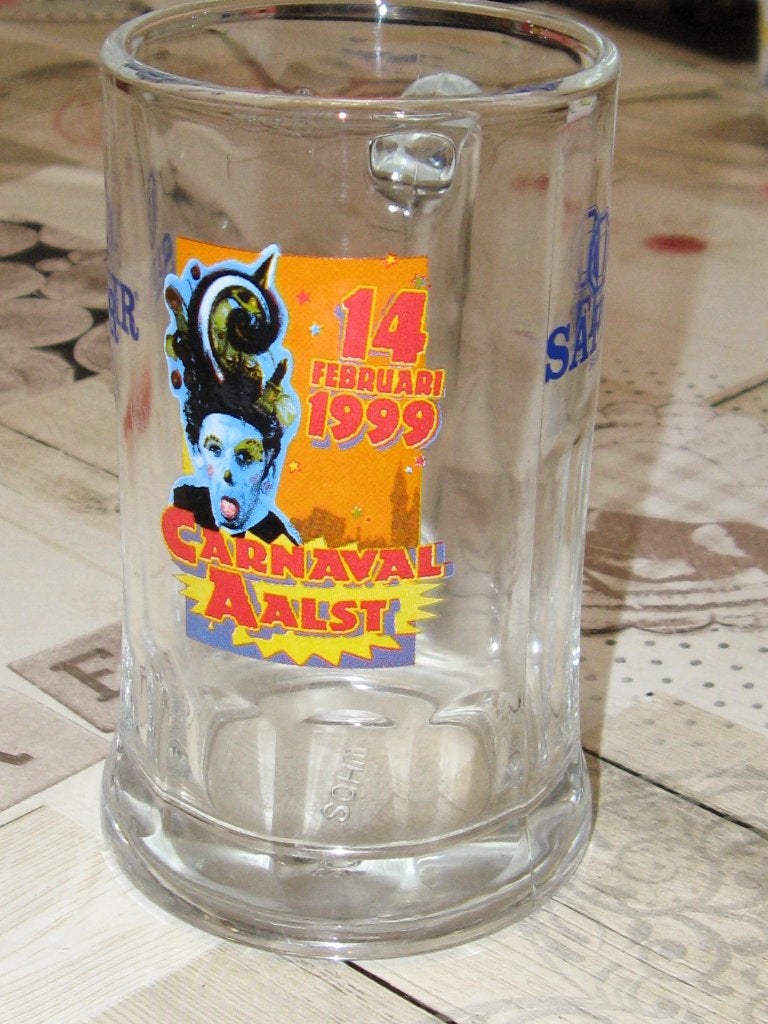 Aalst Carnaval Safir Bierpot 1999, Enlèvement ou Envoi, Comme neuf, Verre à bière