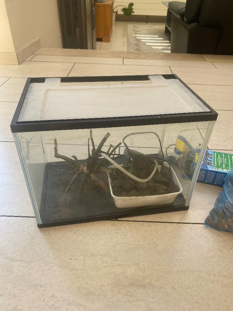 Aquarium, Ophalen, Inclusief deksel, Gebruikt, Leeg aquarium