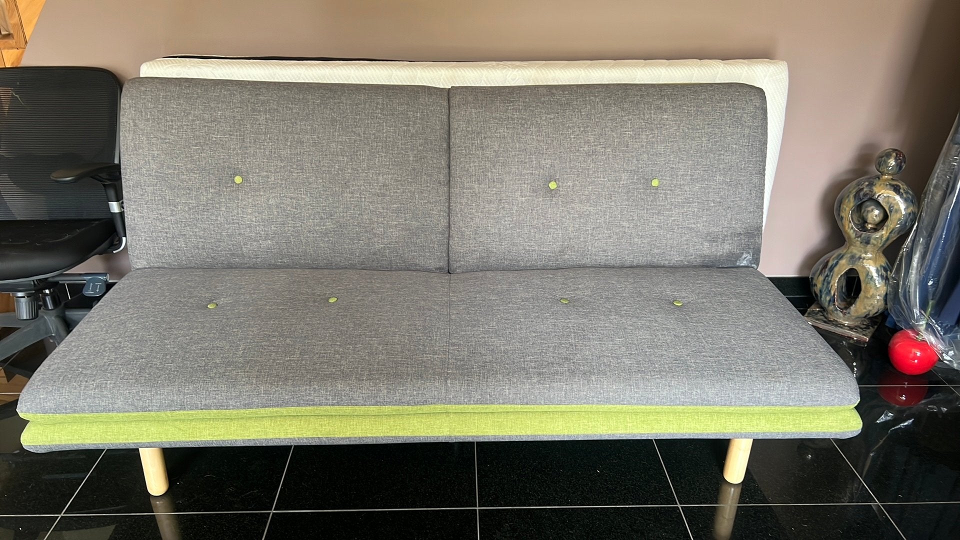 Zetel met mogelijkheid tot openklappen als bed, Ophalen, Gebruikt, Minder dan 75 cm, 150 tot 200 cm