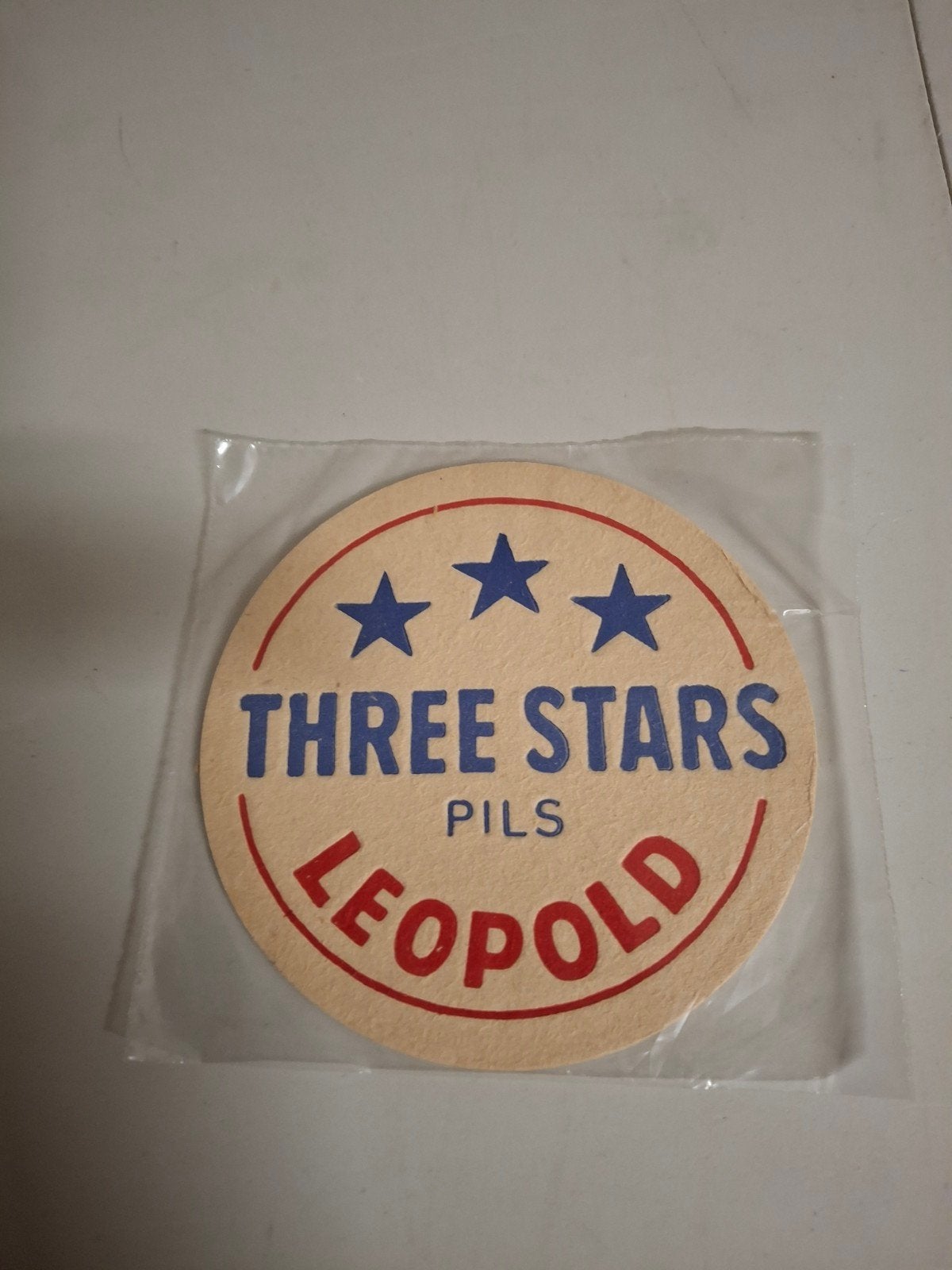 Oud bierviltje three stars leopold expo 58, Ophalen of Verzenden
