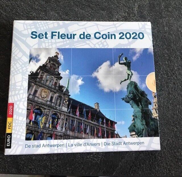 Belgique : Coffret annuel de l'euro 2020 - Anvers (8 pièces), Timbres & Monnaies, Monnaies | Belgique, Envoi, Série