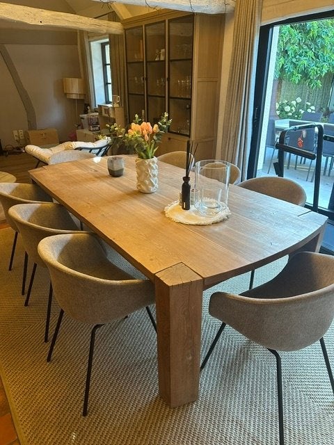 Eettafel, Huis en Inrichting, Tafels | Eettafels, Ophalen, 100 tot 150 cm, Eikenhout, 200 cm of meer