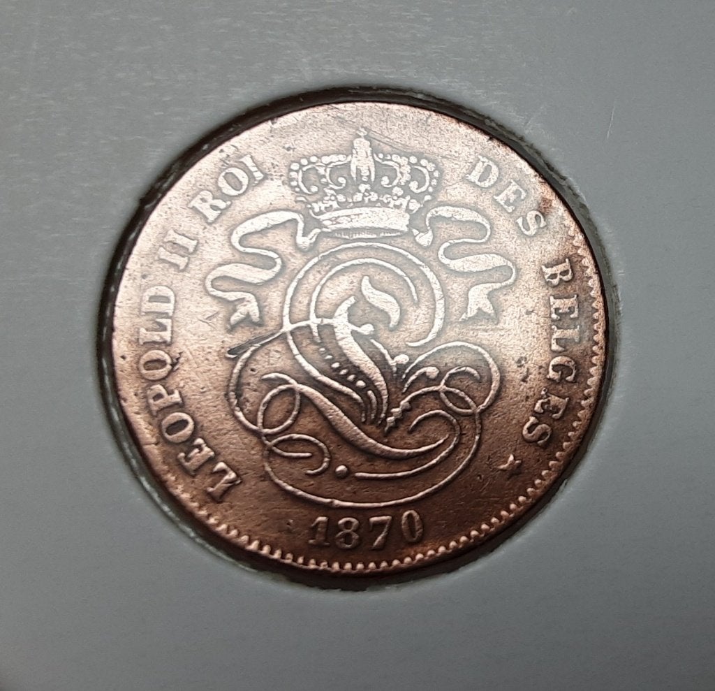 België - 2 cent - 1870 fr. (Ref 056), Ophalen of Verzenden, Losse munt