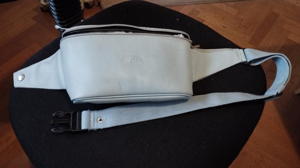 Longchamp blauwe leren bananenriemtas, Verzenden, Gebruikt, Blauw, Schoudertasje