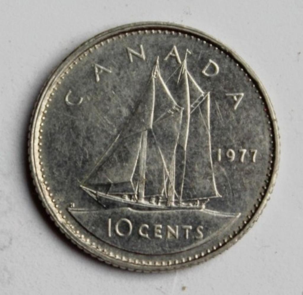 10 cents Canada 1977, Enlèvement ou Envoi, Amérique du Nord, Monnaie en vrac