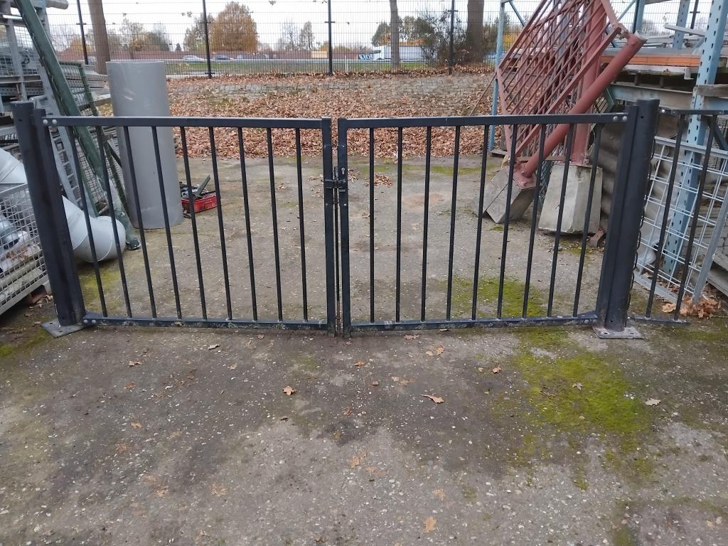 Tuinpoort Dubbel Spijlen Zwart B&G, Tuin en Terras, Ophalen, Staal, 100 tot 150 cm, Zo goed als nieuw