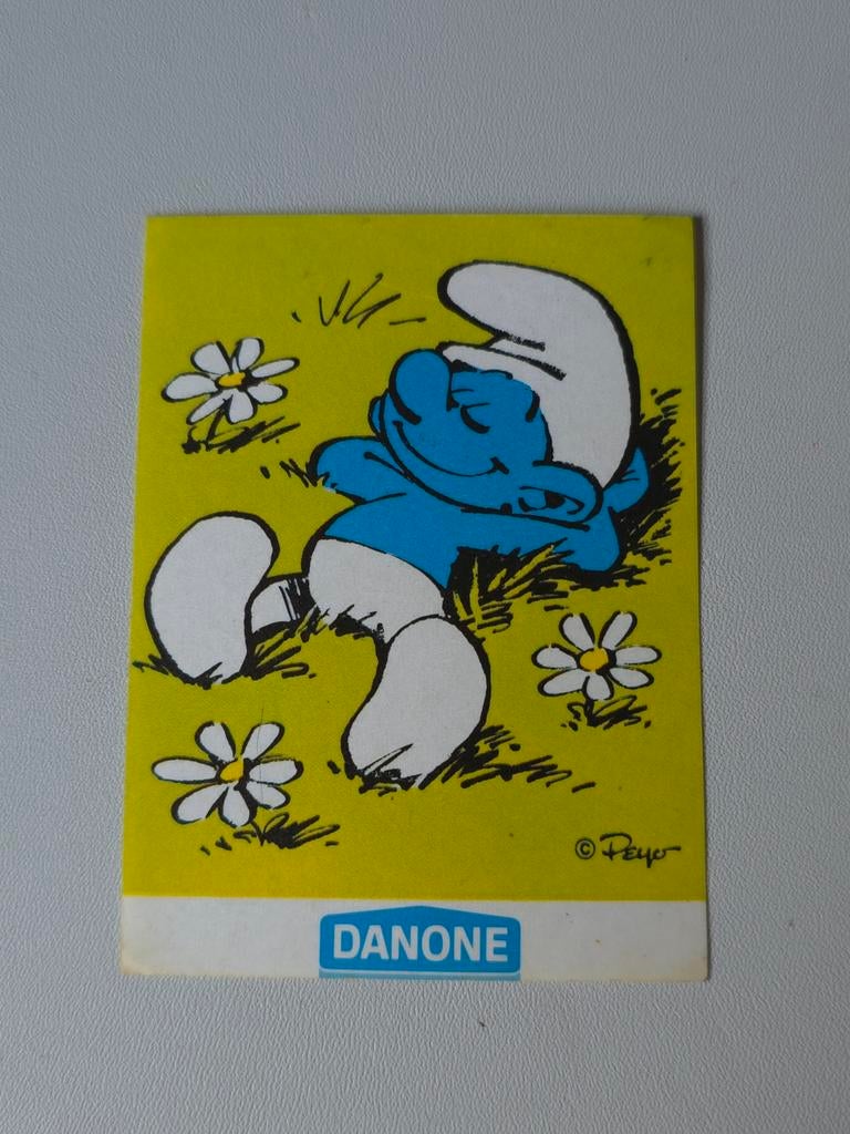 Autocollant Schtroumpf Danone, Envoi, Comme neuf, Schtroumpf Paresseux, Autres types