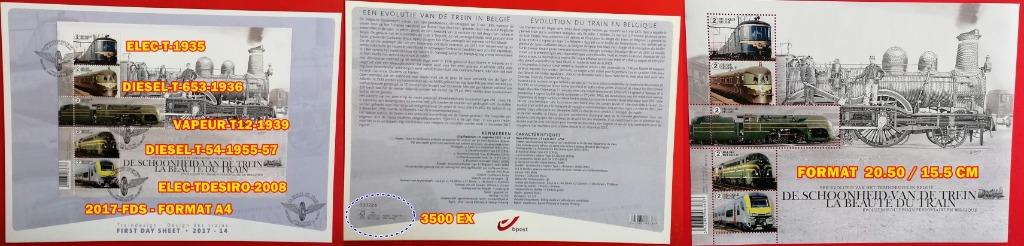 2017- -LA BEAUTE DU TRAIN -1 FDS - 1 FEUILLET 5 TIMBRES, Timbres & Monnaies, Envoi