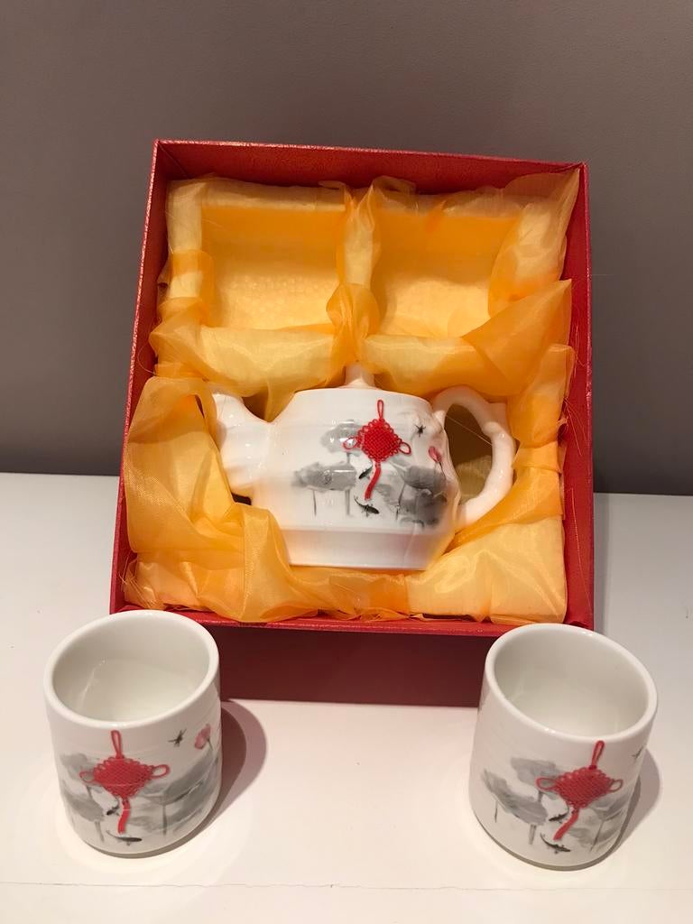 THEE Potje EN 2 tasjes , chinees bestek, Ophalen of Verzenden, Nieuw