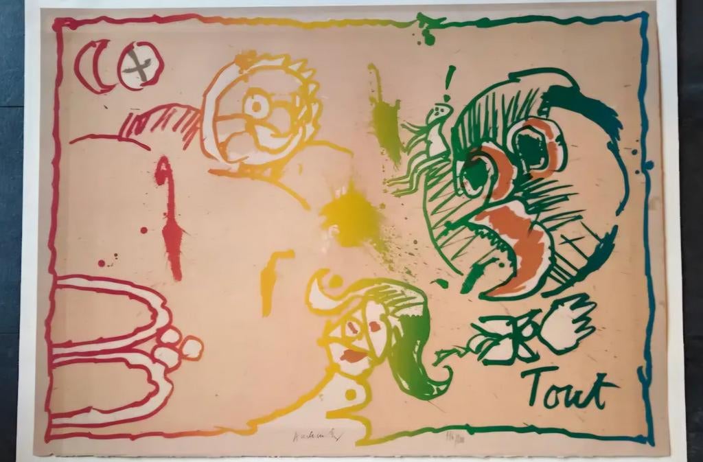 GEZOCHT: Pierre Alechinsky – “Tout” (zeefdruk), Antiek en Kunst, Ophalen