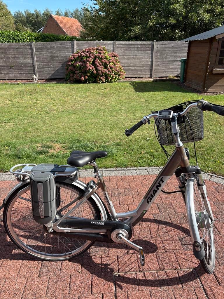 Elektrishe fiets giant te koop in goede staat, Enlèvement, Utilisé, 50 km par batterie ou plus
