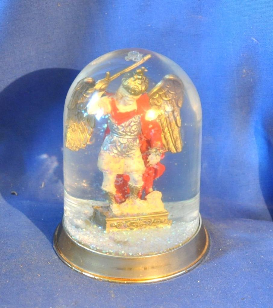 boule de neige saint Michel archange paillette scintillante, Enlèvement ou Envoi, Utilisé, Autres types, Christianisme | Catholique