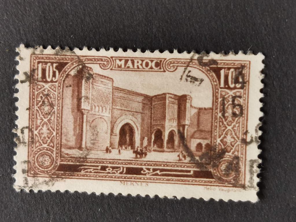 Marokko 1923 - Bab-el-Mansour in Meknès, Ophalen of Verzenden, Marokko, Gestempeld