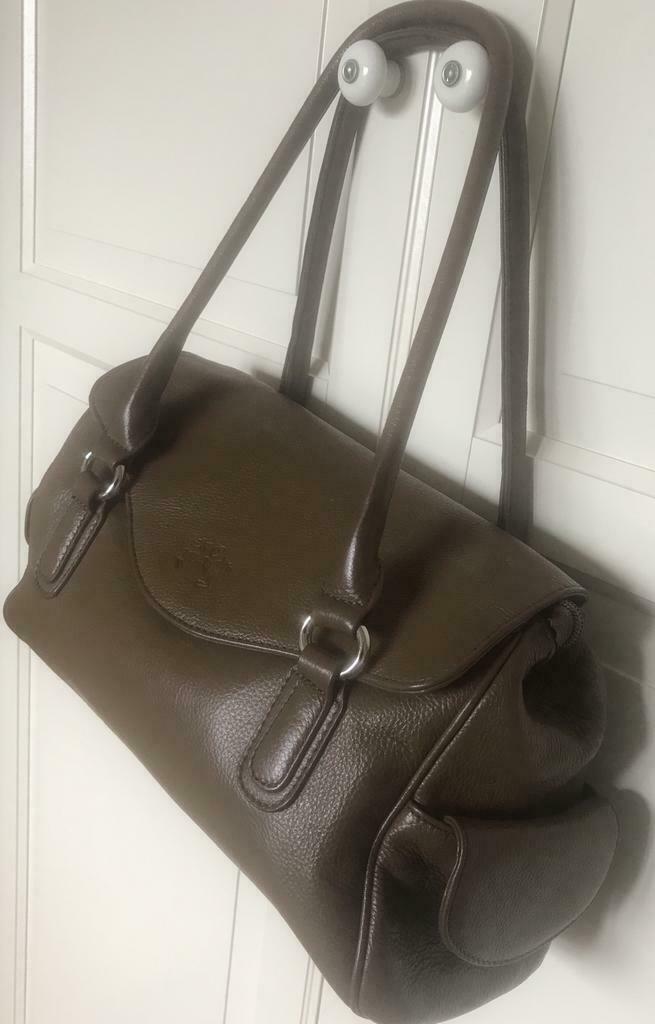 Superbe sac à main et à bandoulière en cuir brun NEUF, Neuf, Brun, Sac à main