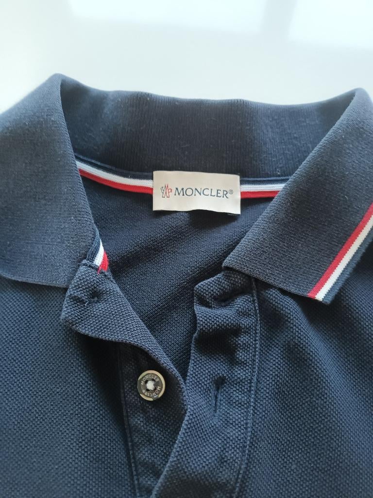 Donkerblauwe moncler polo lange mauwen small, Ophalen of Verzenden, Gedragen