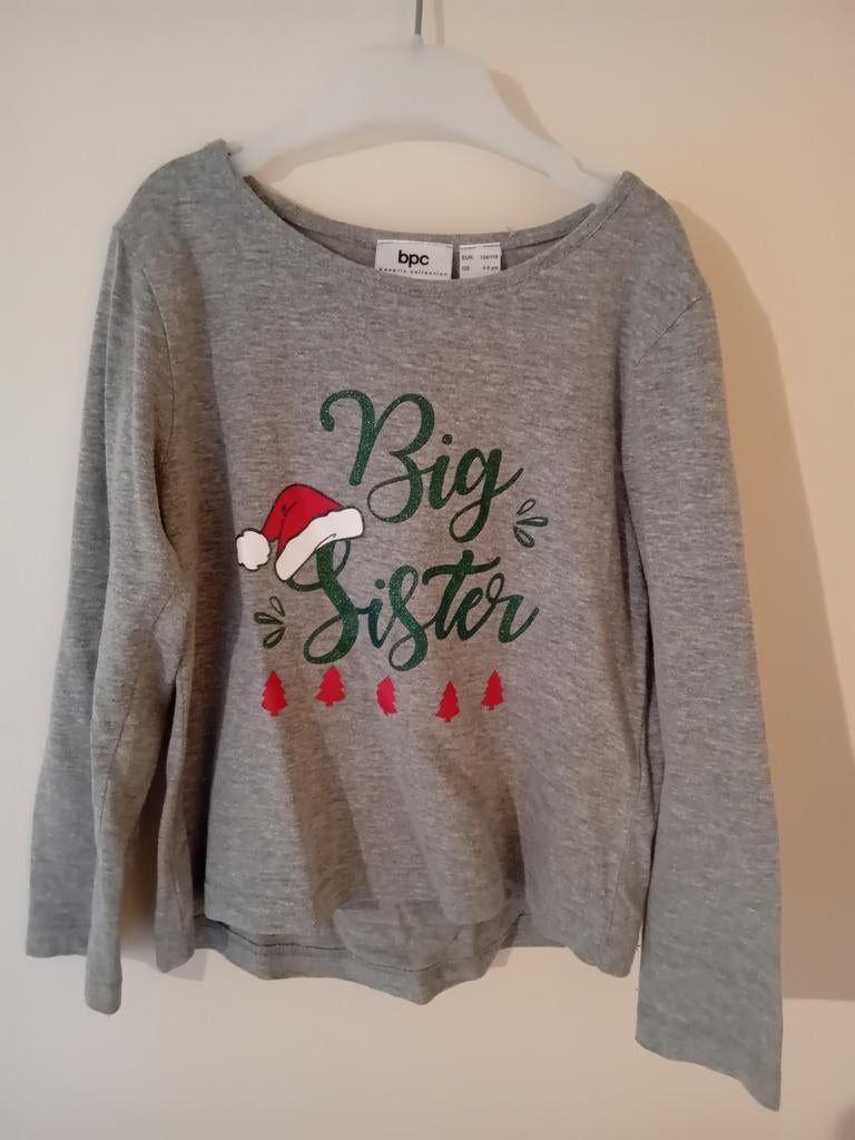 Longsleeve kerst - maat 104/110, Enlèvement ou Envoi, Chemise ou À manches longues, Comme neuf, Bonprix