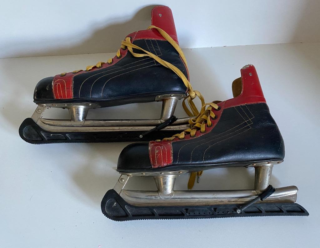 Patins à glace vintage en cuir de Kovopol des années 50, Enlèvement ou Envoi, Utilisé, Patins
