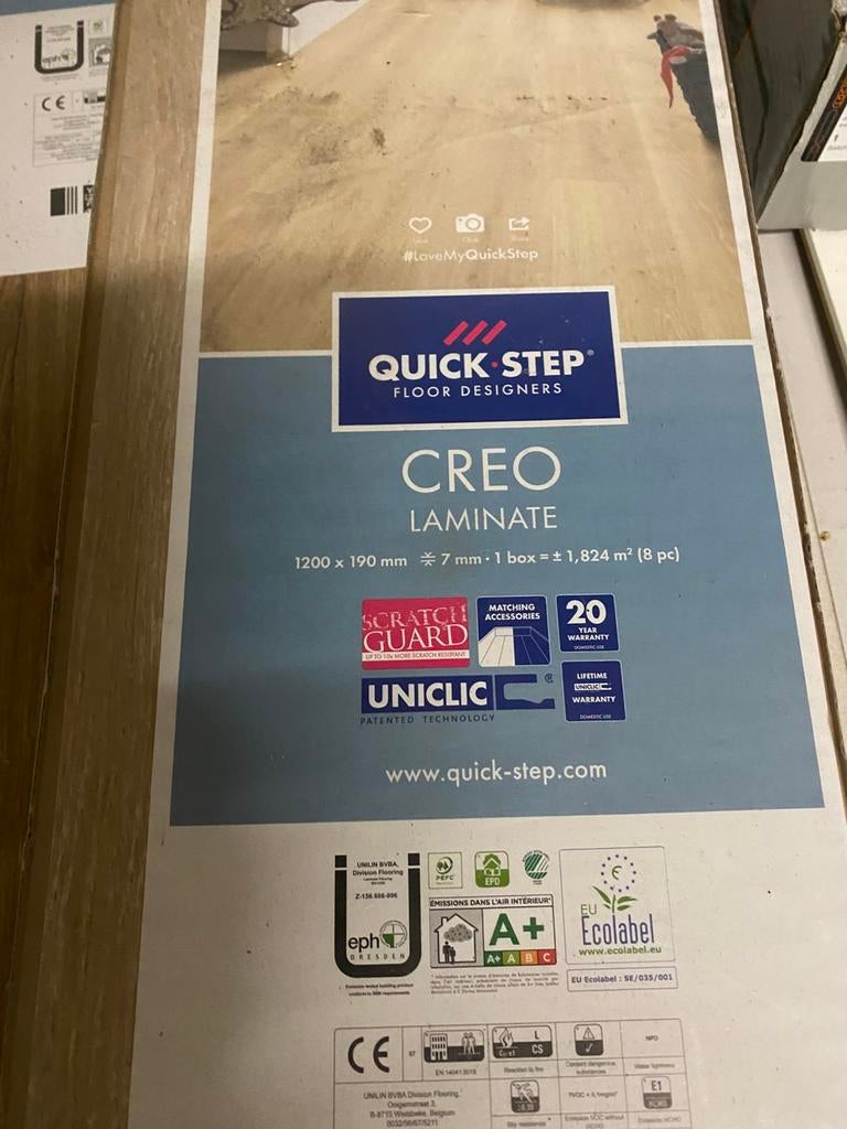 Laminaat Quickstep creo, Doe-het-zelf en Bouw, Ophalen, Overige materialen, 50 tot 150 cm, Zo goed als nieuw