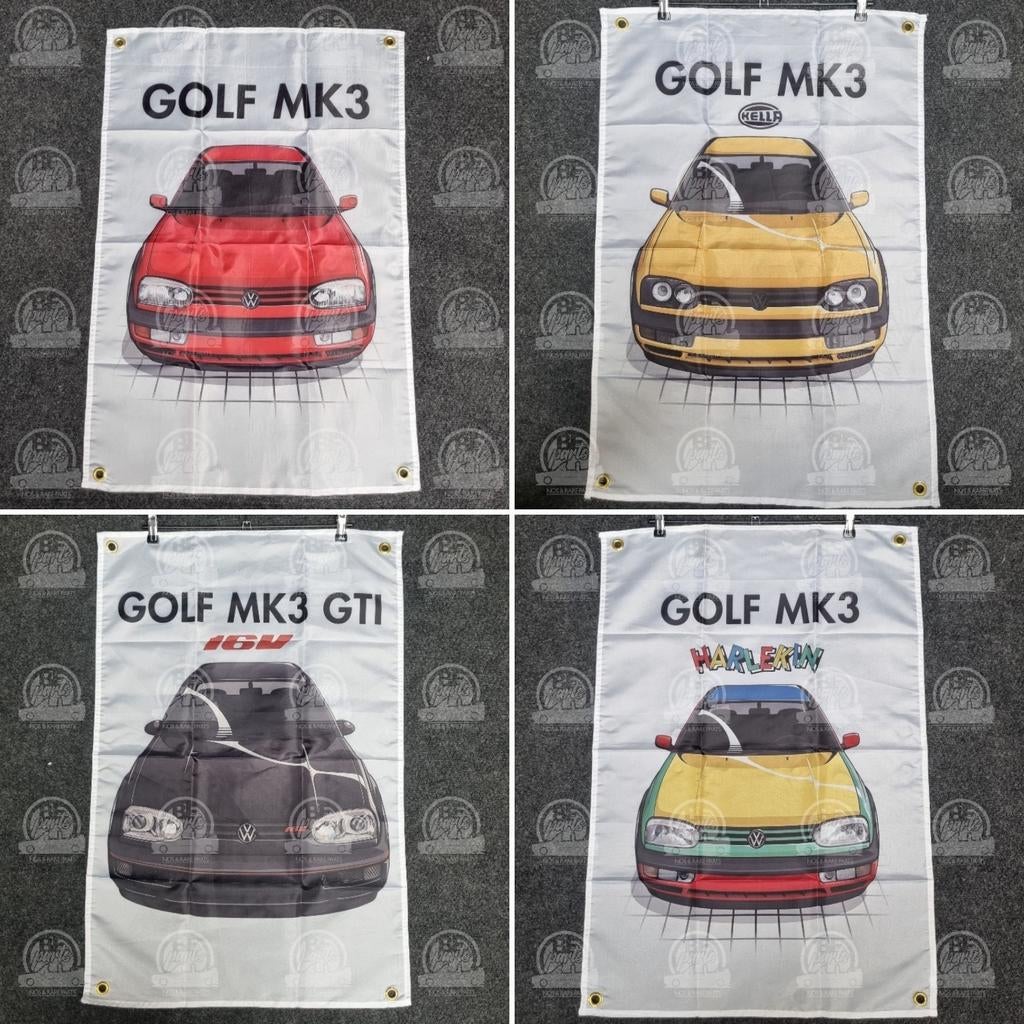 Vlaggen 6c90cm golf 3 vento jetta mk3 gti harlekin hella, Ophalen of Verzenden