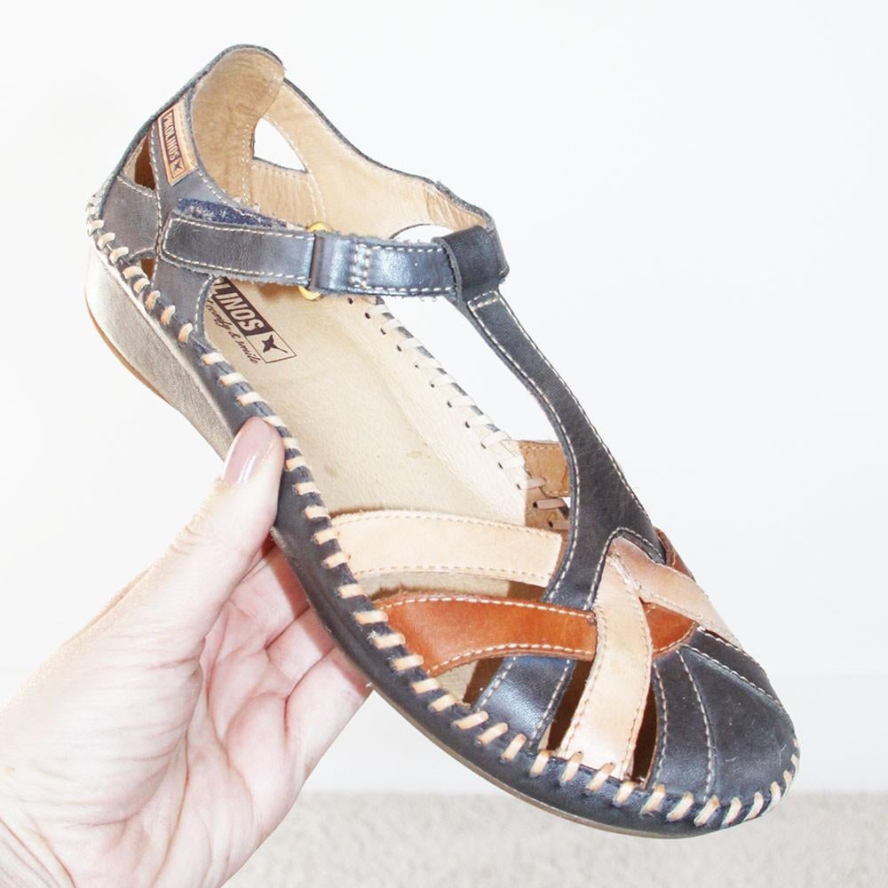 Superbes sandales en cuir Pikolinos -s15 (taille 38) €40, -, Autres couleurs, Comme neuf, Pikolinos, Sandales et Mûles