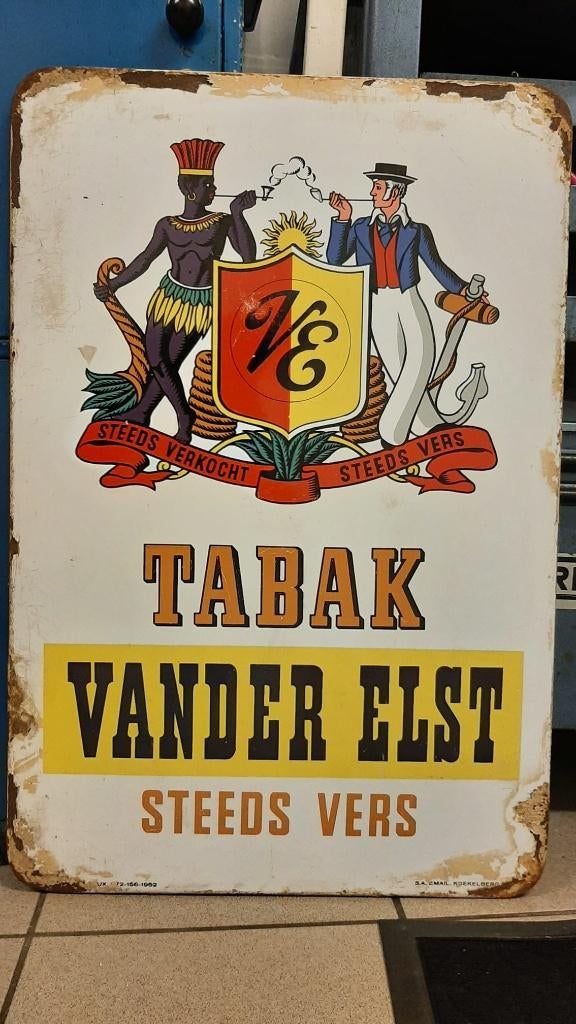 Vintage reclamebord, Verzamelen, Ophalen, Gebruikt, Reclamebord