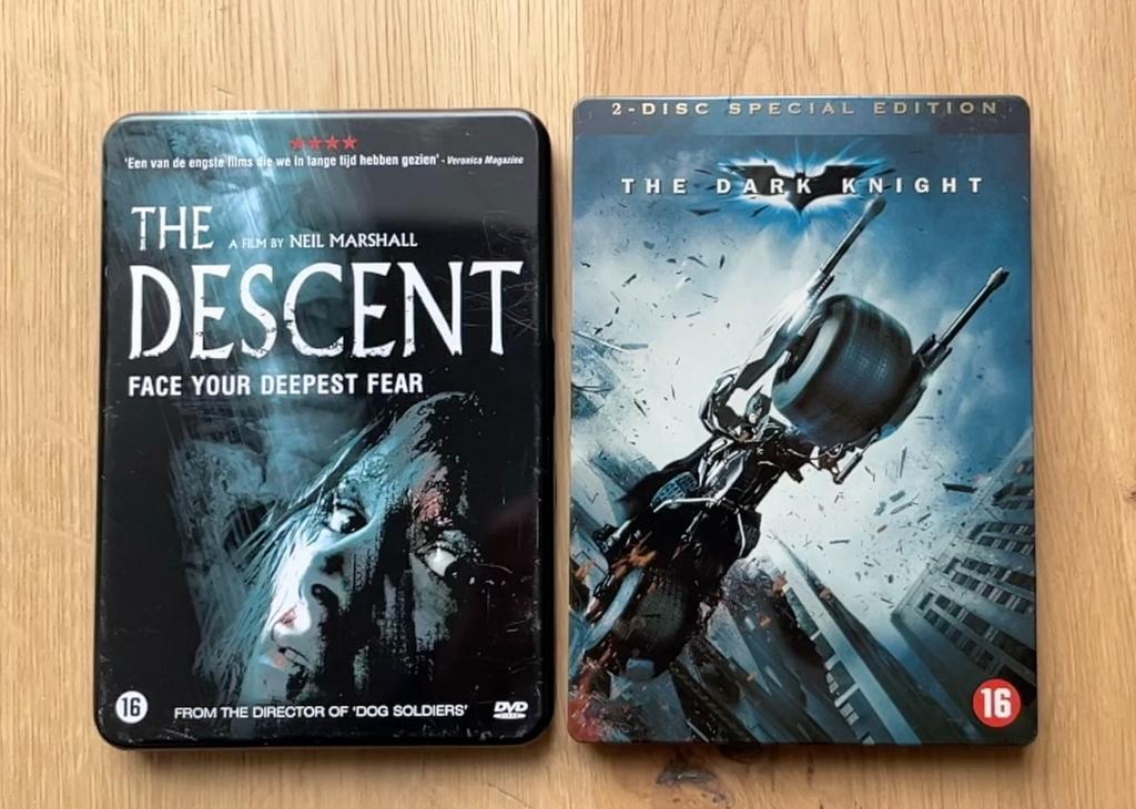 Steel Case DVD The Descent / The Dark Knight, Enlèvement ou Envoi, Utilisé