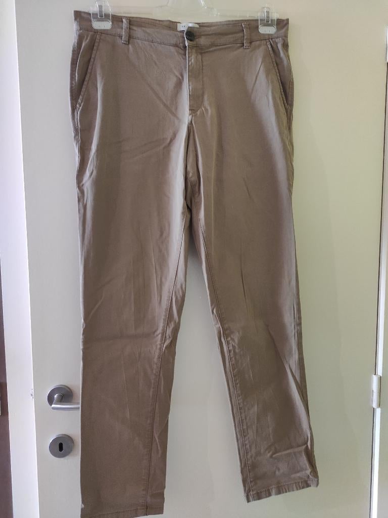 Broek beige, Selected Homme, straight fit, W 33 L 34 maat L, Beige, Taille 52/54 (L), Enlèvement, Porté