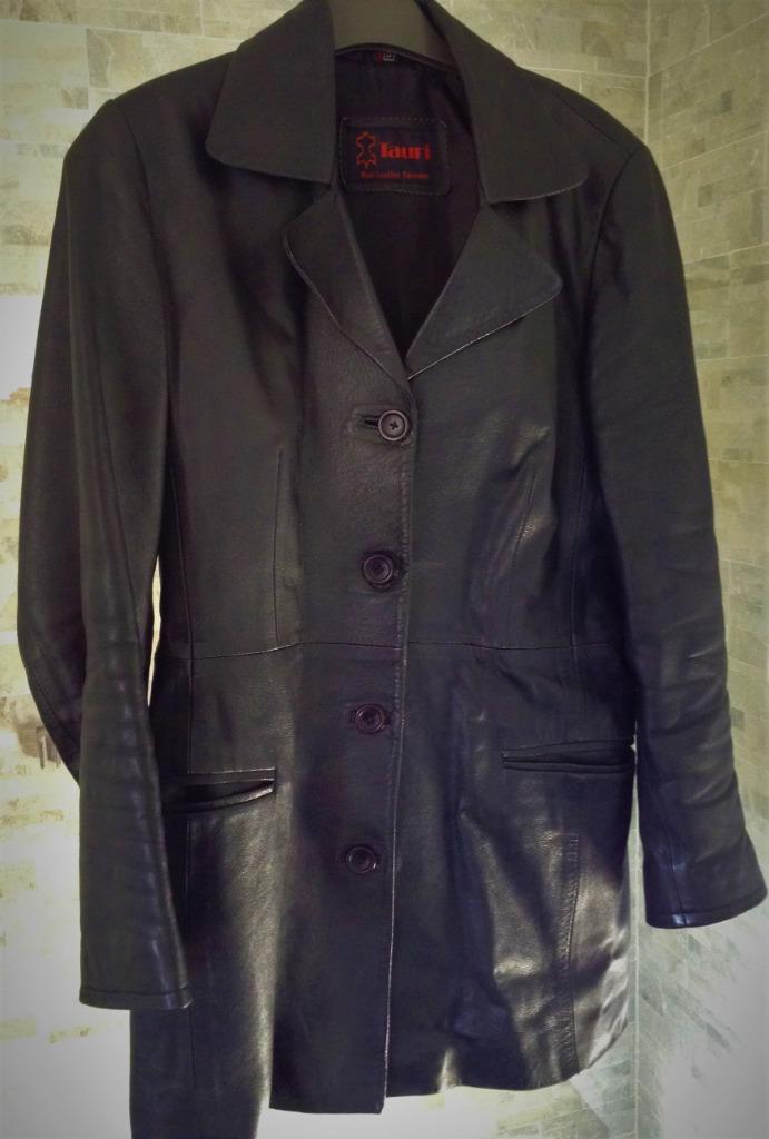 Halflange lederen damesjas, Kleding | Dames, Jassen | Winter, Maat 38/40 (M), Zwart, Ophalen of Verzenden, Gedragen