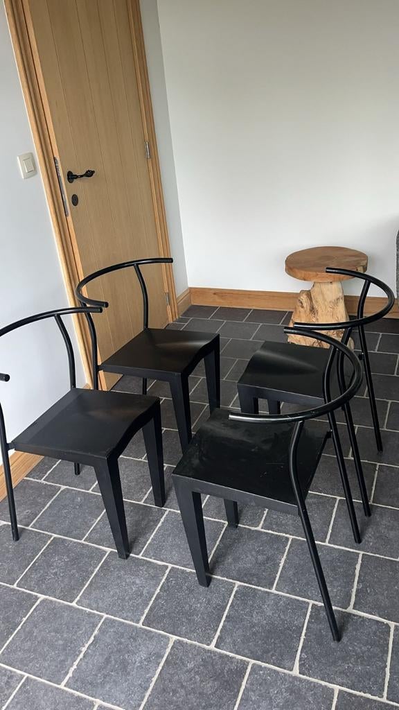 4 vintage stoelen van Philippe Starck, Huis en Inrichting, Stoelen, Ophalen, Zwart
