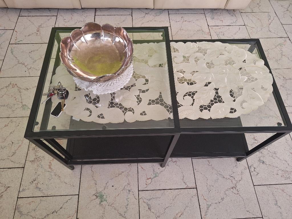 Table salon en fer et carreaux, Maison & Meubles, Enlèvement, Comme neuf