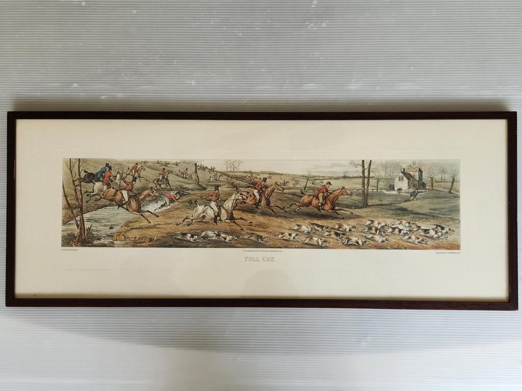 Aquarel in glas met kader, Antiek en Kunst, Ophalen