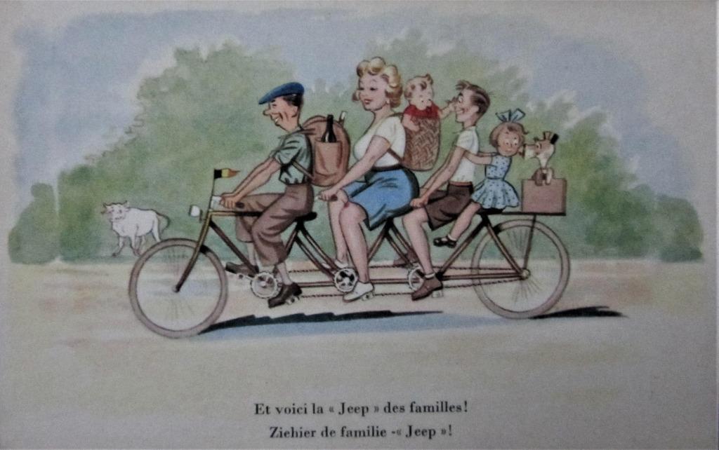 FANTASIE- KAART- KINDEREN  FIETYSENDE FAMILIE, Enlèvement ou Envoi, Non affranchie, Enfants