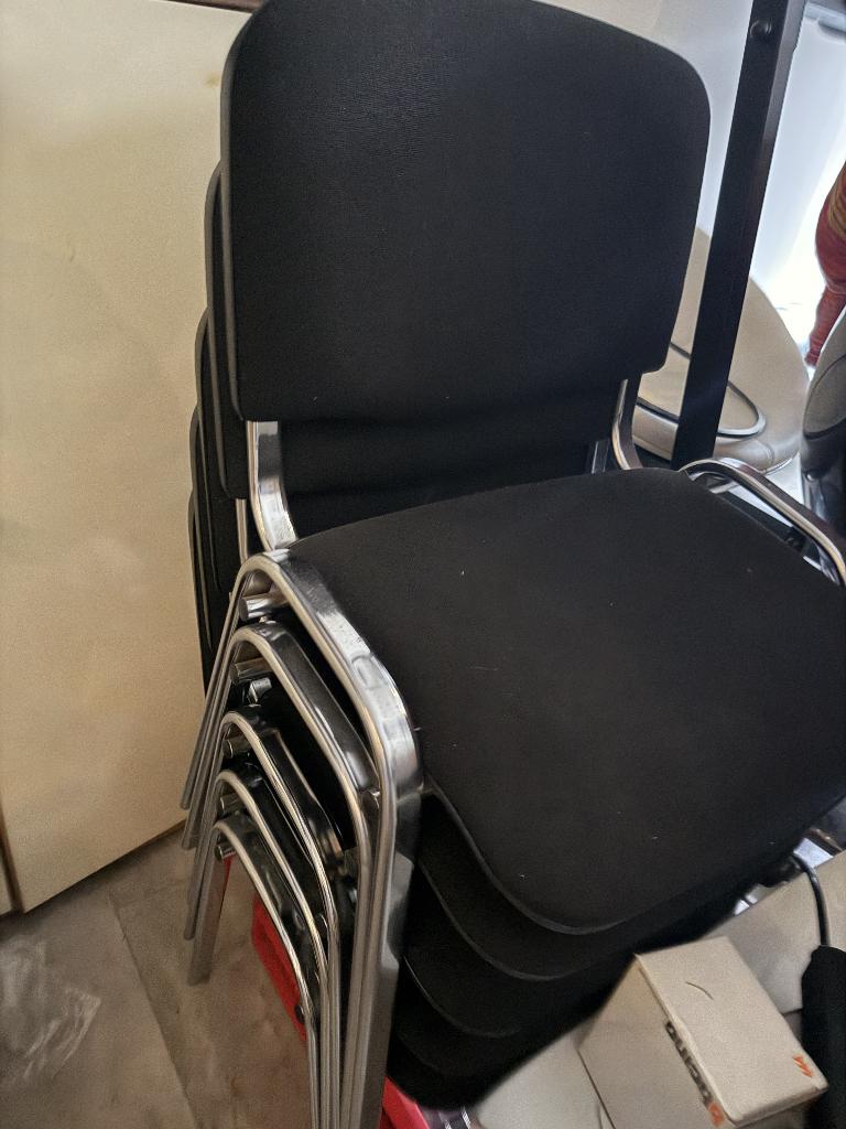 6 bureau stoelen, Huis en Inrichting, Stoelen, Ophalen, Zwart, Zo goed als nieuw, Stof