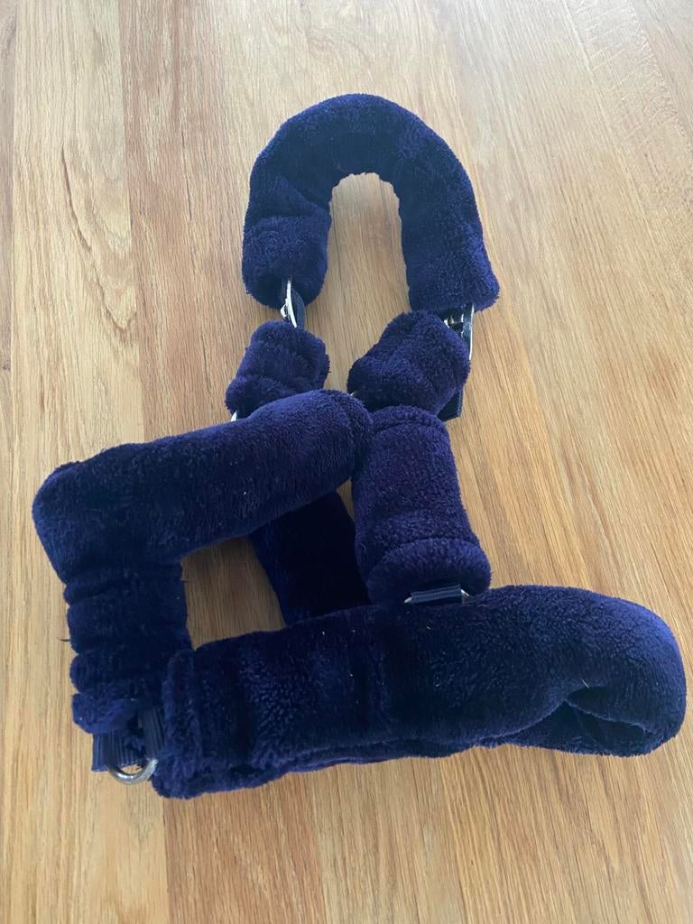 Dik donkerblauw halster met touw - cob