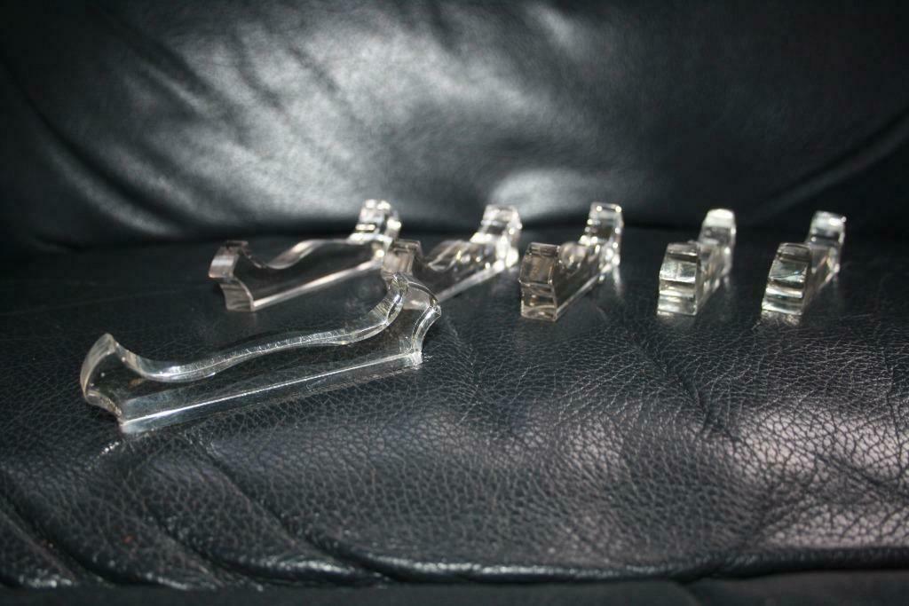 Lot van 6 geslepen messenleggers, bestekleggers in glas / kr, Ophalen of Verzenden